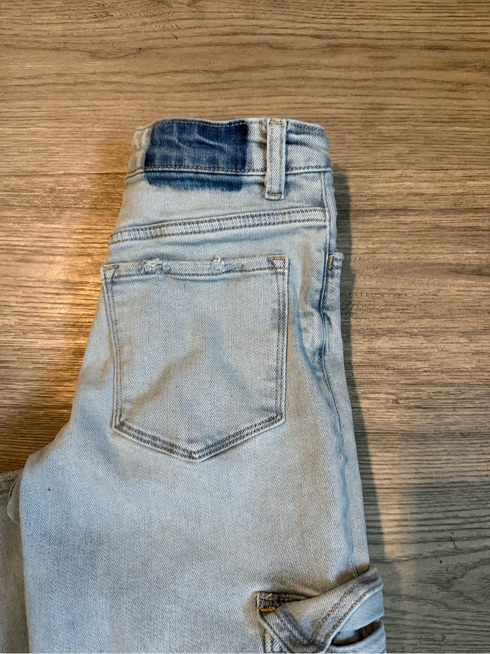 VERVET BY FLYING MONKEY Light Blue Cargo Flare Jeans - Picture 2 of 6